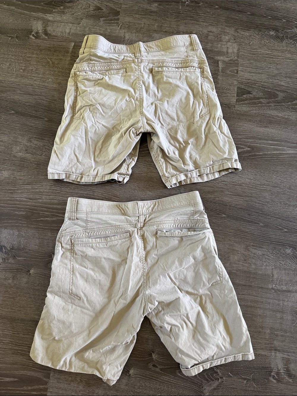 Wrangler Men's Flat Front Shorts - Khaki & Slightly Darker Khaki Pair - Picture 4 of 4